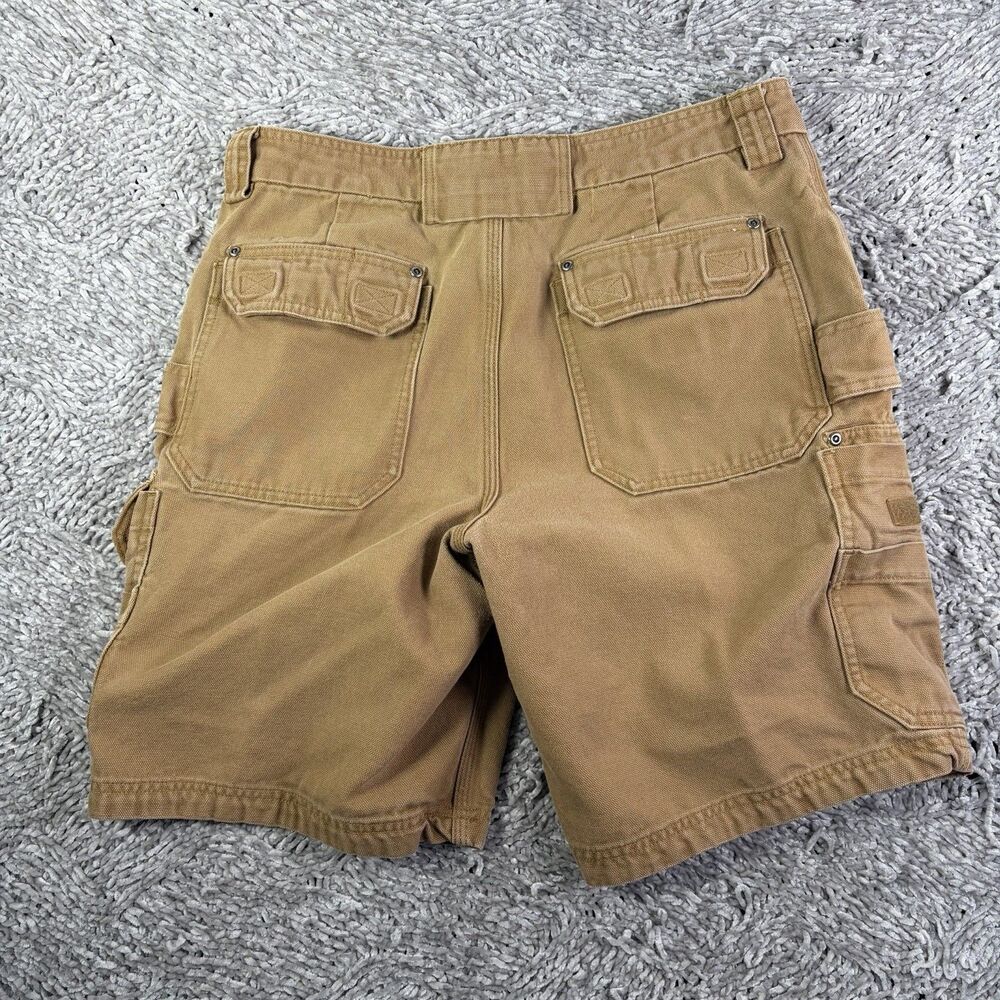 Duluth Fire Hose Cargo Shorts Mens 34x10 Brown Utility Pockets Workwear Canvas - Picture 4 of 7
